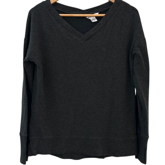 Athleta Coaster Luxe V-Neck Sweatshirt Darkest Gray Size Small - Picture 5 of 12